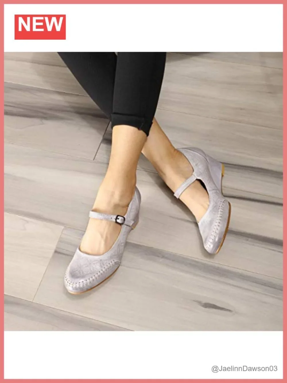 Leather Mary Jane Wedge Heel Pumps Women's Shoes